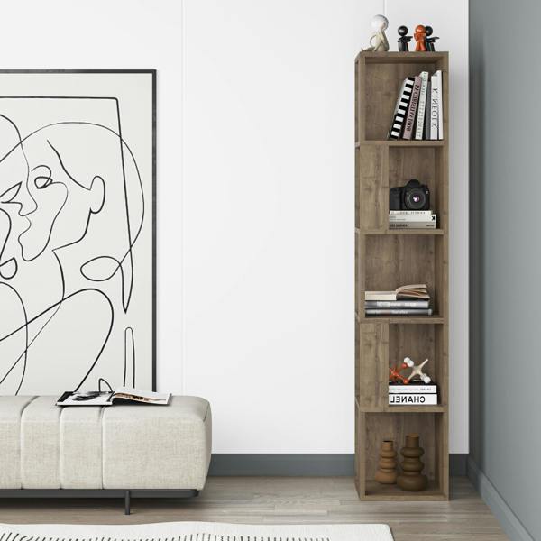 Decortie Piano Modern Corner Bookcase Tall Display Unit 158.9cm