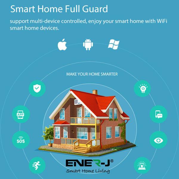 ENER-J smart home security system with multiple connected devices