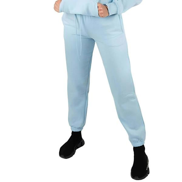 Wellworth Baby Blue Women Jogger Soft Cozy Loungewear Casual Everyday Bottoms