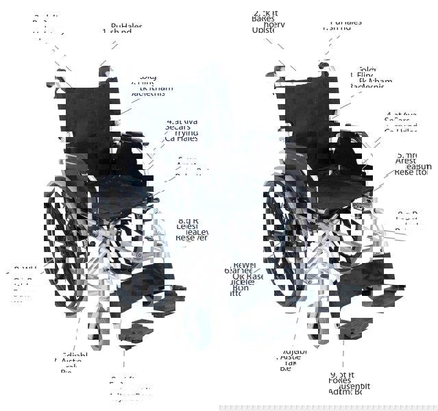 Aidapt Self propelled steel wheelchair Silver