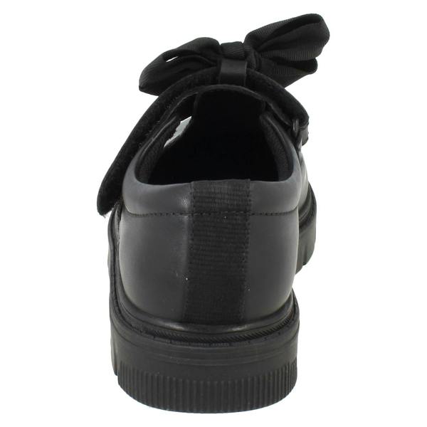 Clarks Girls Clarks Leather T-Bar School Shoes with Detachable Bow Lorcam Hope K