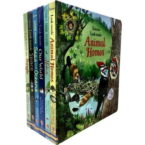 Look Inside 6 Book Set - Space, Animal Homes, Our World, Seas & Oceans, Jungle, Nature