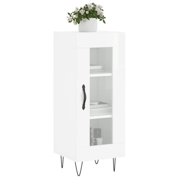 Berkfield Sideboard High Gloss White 34.5x34x90 cm Engineered Wood