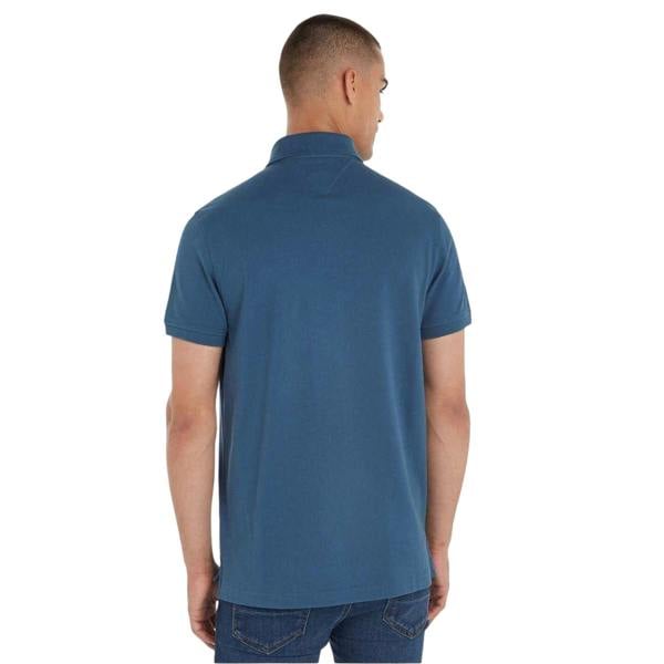 Tommy Hilfiger Mens 1985 Embroidered Logo Polo Shirt - Aegean Sea - 