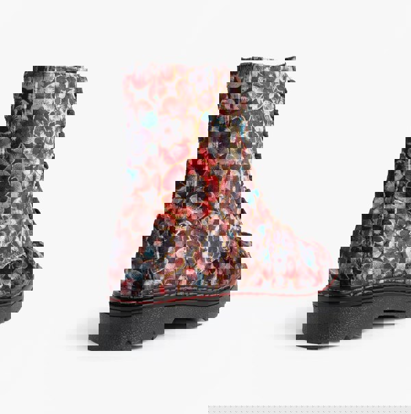 Heavenly Feet JUSTINA2 VIOLA VELOUR Womens Ankle Boots Rose Pink