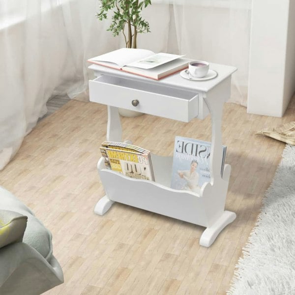 Berkfield Magazine Rack Melrose White