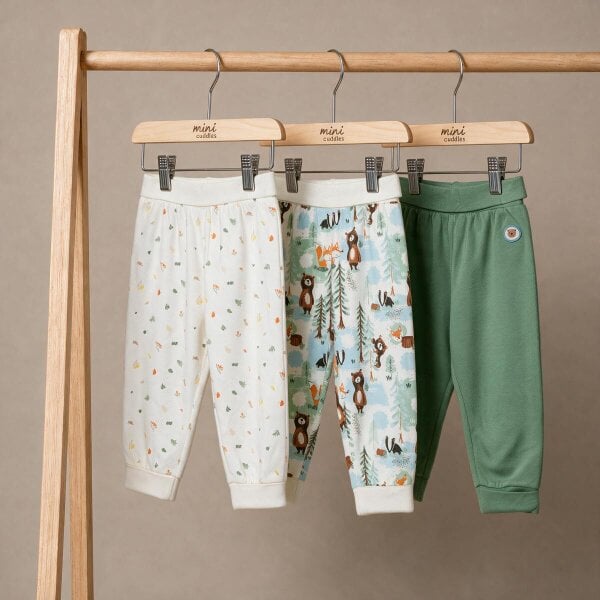 Mini Cuddles Animal-Print Joggers (Multicolour), 3 Pack
