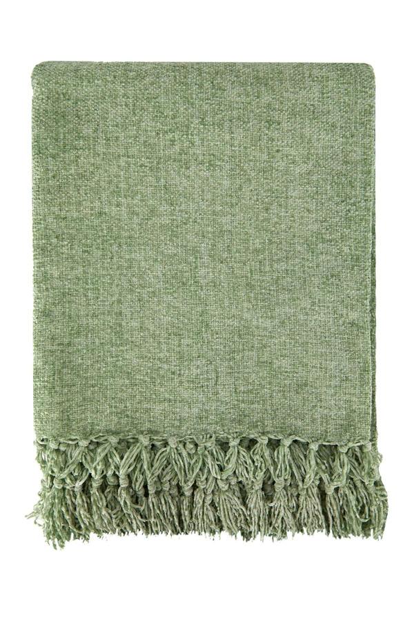 Darcy Tassel Meadow Green Throw 50x60"