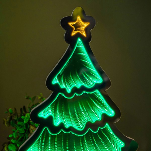 Samuel Alexander 40cm Infinity Standing Christmas Tree with Metal Base and Green LEDs