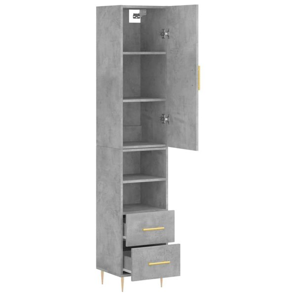 Berkfield Highboard Concrete Grey 34.5x34x180 cm Engineered Wood