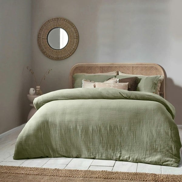 Yard Lark Muslin Cotton Duvet Cover Set - Eucalyptus