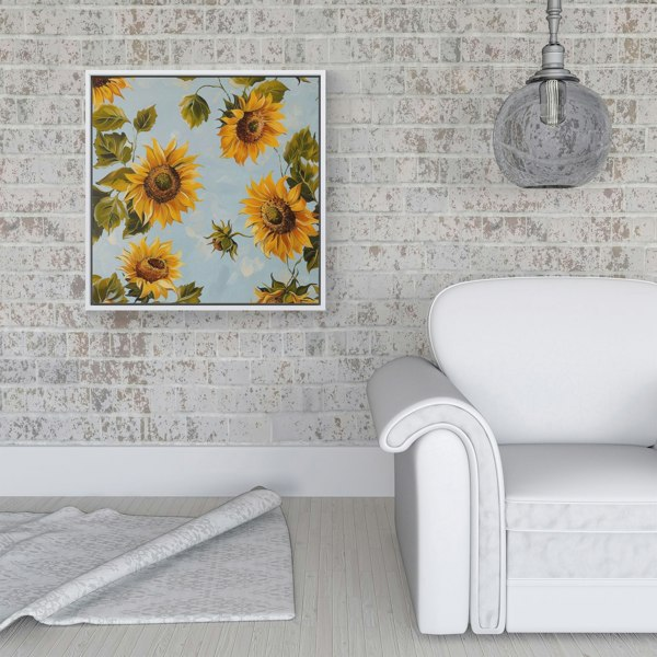 Warren Reed Summer Sunflowers Framed Canvas