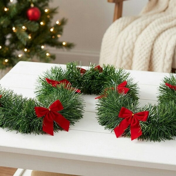 Garden Greatness Decorative Christmas Tinsel Garland with Bows