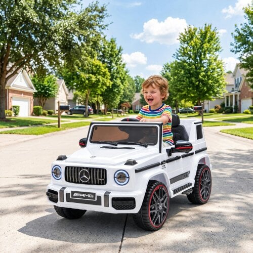 AIYAPLAY Licensed Mercedes-AMG G63 12V Kids Ride on Car with Remote - White