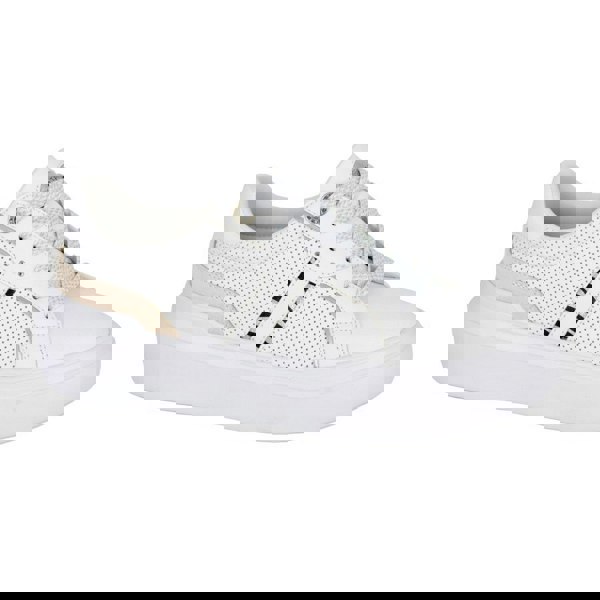Cipriata Womens Glamour Lace Up Trainers - White/Natural