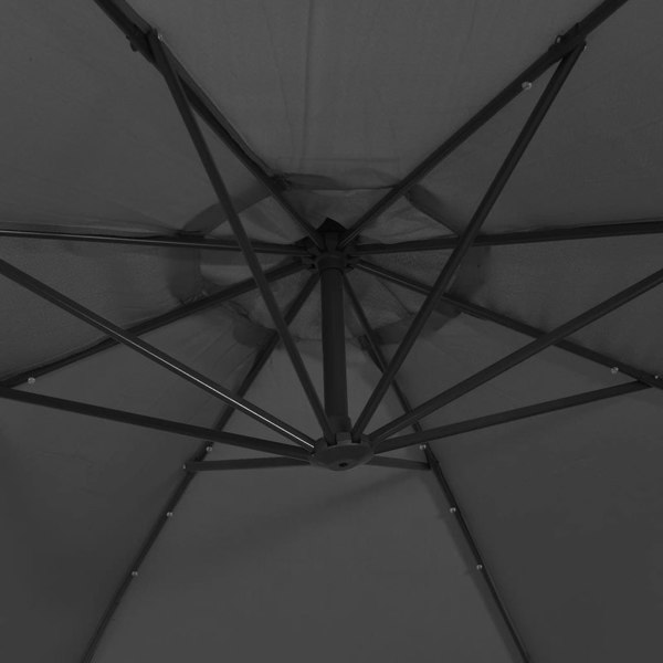 Berkfield Cantilever Umbrella with LED Lights and Metal Pole 350 cm Anthracite