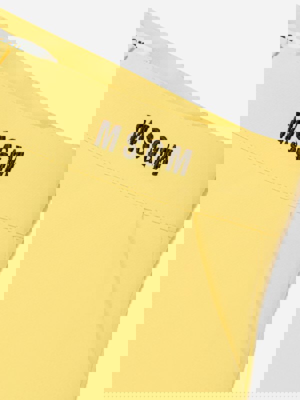 MSGM Girls Technical Fabric Shorts in Yellow