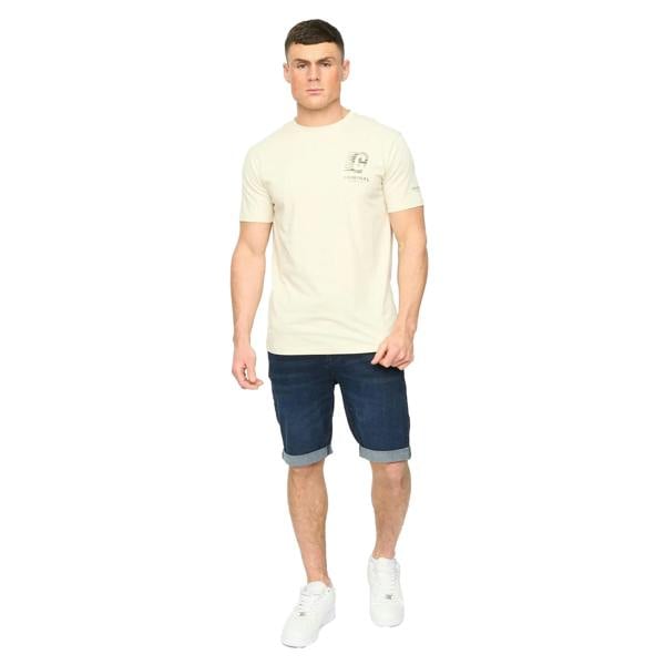 Crosshatch Mens Youlgreeve Denim Belted Shorts - Dark Wash - 