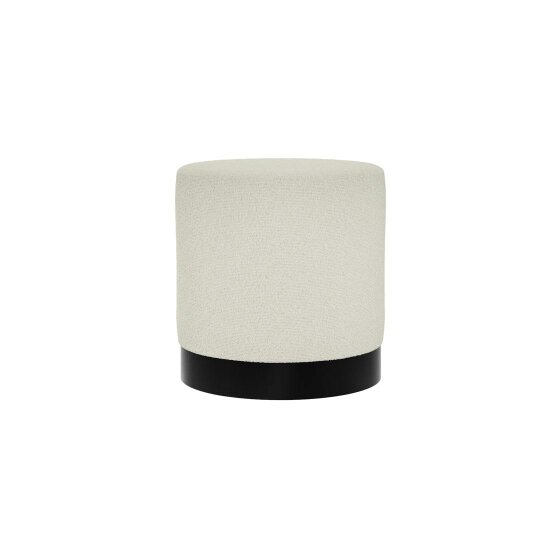 Wyld Haus Kalua Small Ivory Boucle Stool Matt Black Base
