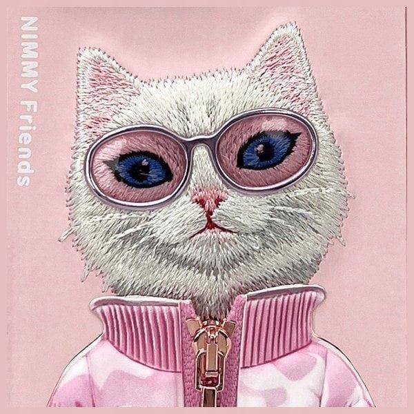 Nimmy Friends Cool & Cute 2.0 Cat Case for iPhone 16 Pro 6.3" Pink - N-KM-iP16-Pro-04