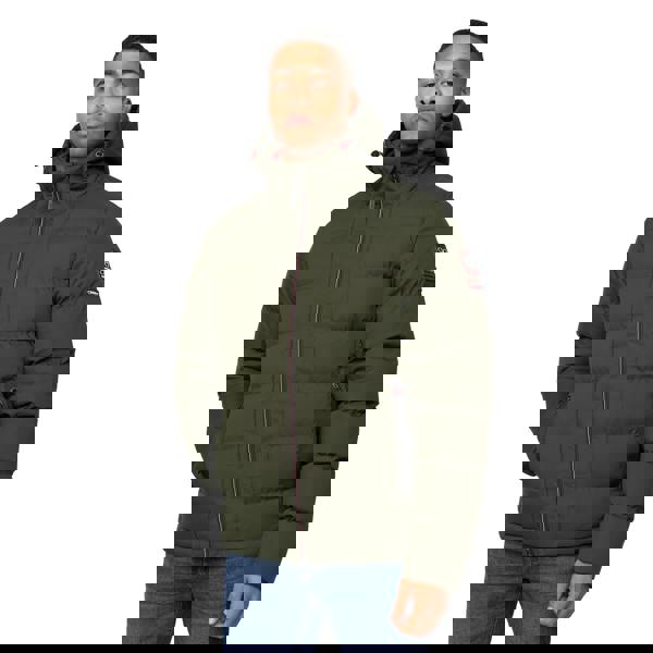 Crosshatch Mens Kampnew Embossed Jacket - Dark Olive