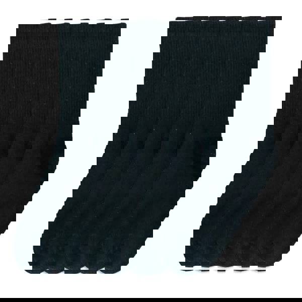 Anysox Anyfootwear 5 Pairs Black Size 4-5 Sports Socks Solid Colors Cotton Skateboard Knitted Casual Unisex