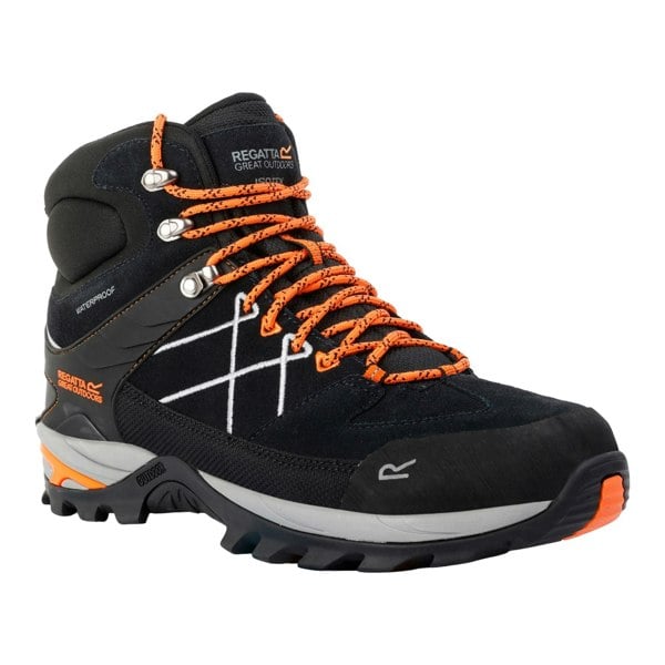 Regatta Mens Samaris Pro II Suede Walking Boots - Ash/Blaze Orange