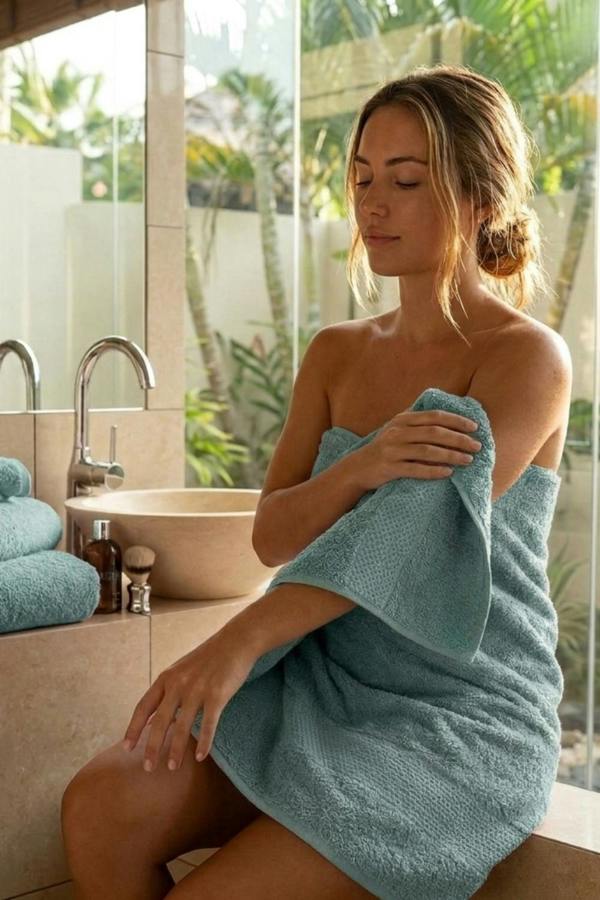 Dyzi Supersoft Absorbent Egyptian Cotton Bathroom Towels 550GSM