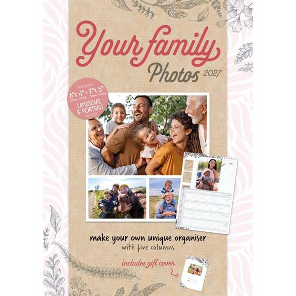Your Family Photos A3 Family Planner 2027, Family Planners, Month To View, Family, Gift