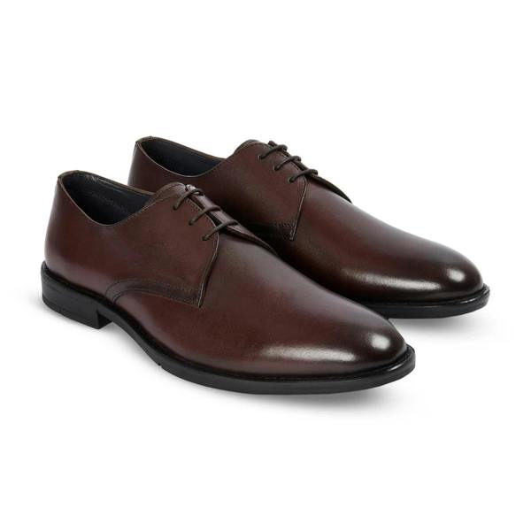 Paul Andrew Henley - Men's Brown Classic Plain Toe Derby Shoes