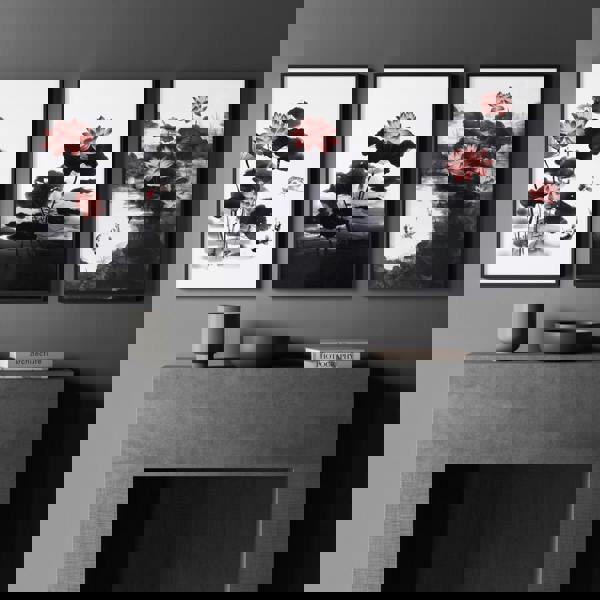 Living Room Canvas | Set of 3 Asian Inspired Wall art Prints