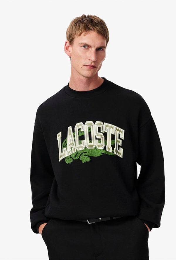 Lacoste Men's Loose Fit Fleece Sweatshirt - Black
