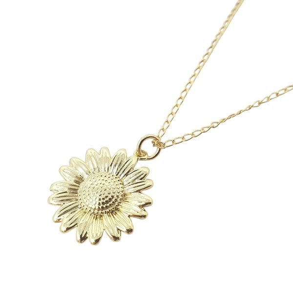 Dainty Sun Flower Charm Gold Plated Necklace