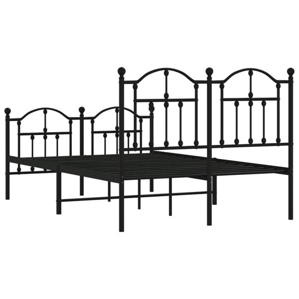 Berkfield Metal Bed Frame with Headboard and Footboard Black 120x200 cm