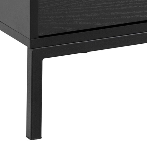 Wyld Haus El Paso Black Wooden TV Unit 2 Doors 1 Drawer Metal Base