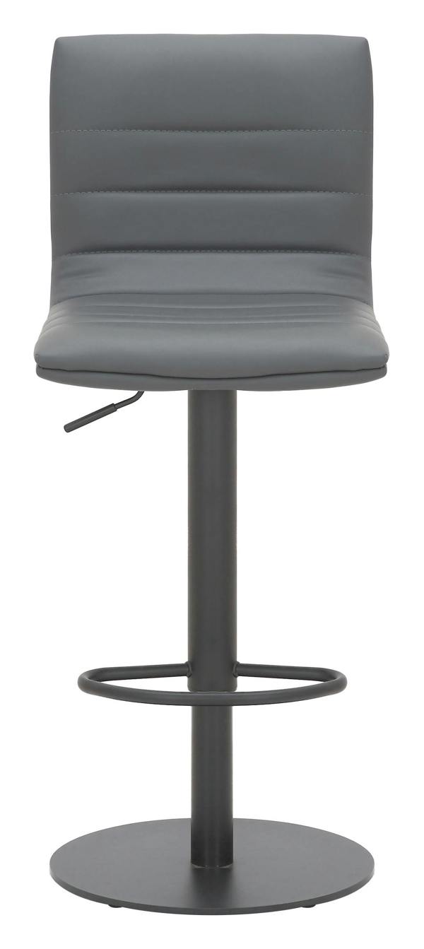 Lamboro Deluxe Aldo Bar Stool - Charcoal Grey, Matt Black Frame, Adjustable Height