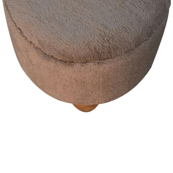 Artisan Furniture Mocha Faux Fur Round Ball Footstool
