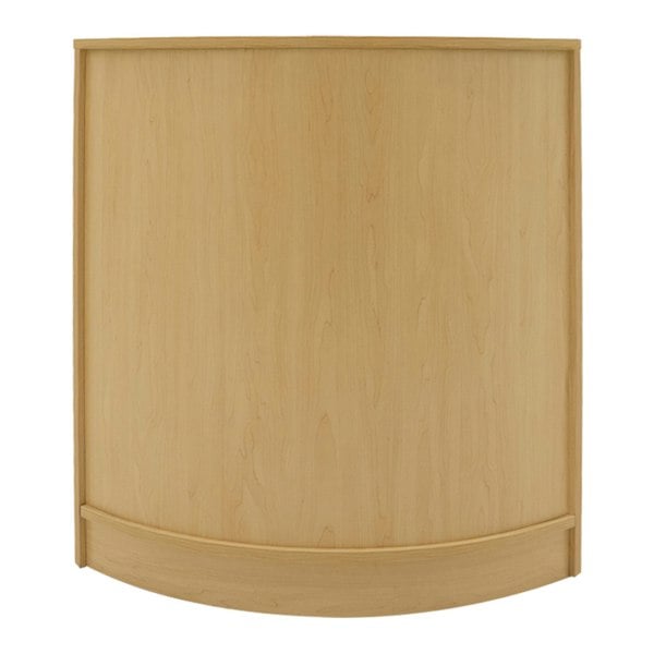 Curved maple counter with a smooth finish, designed for retail displays, part of the Helios LED Shop Counter Set CM60 & 2 x K1200