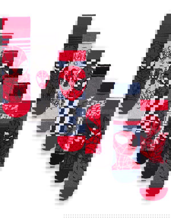 Marvel Spiderman Boys Multicoloured 6 Pack Calf Socks Set of 6