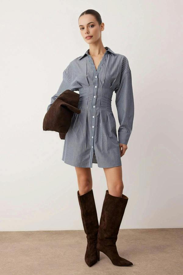 WOVCOR Mini Woven Shirt Dress