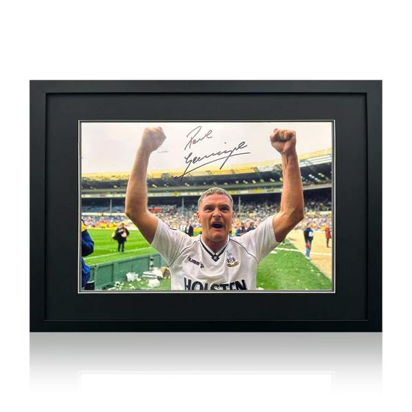 Paul Gascoigne Signed Tottenham Hotspur Image Deluxe Mount Frame