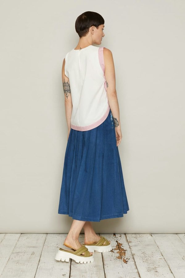 Bo Carter Dagfari Organic Corduroy Skirt - Blue