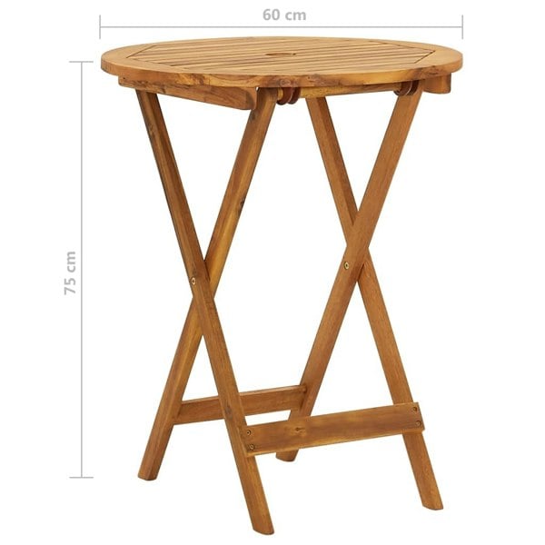 Berkfield 3 Piece Folding Bistro Set solid Acacia Wood