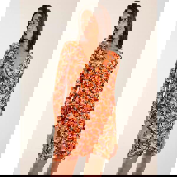 Blue Vanilla Fixed Wrap Gathered Mini Dress