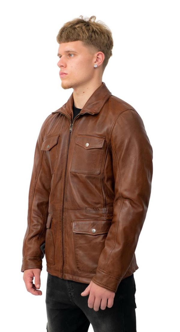 Infinity Leather Mens Timber Safari Coat-Santa Cruz