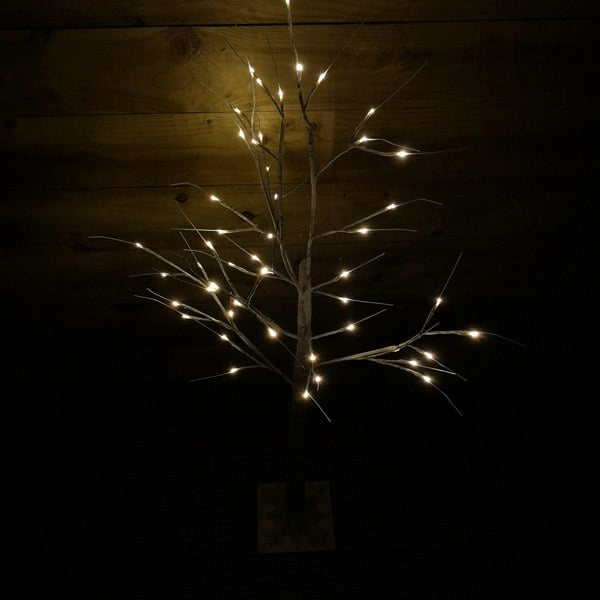 Samuel Alexander 1.2m (4ft) Indoor Outdoor Christmas Lit Birch Tree with 48 Warm White LEDs