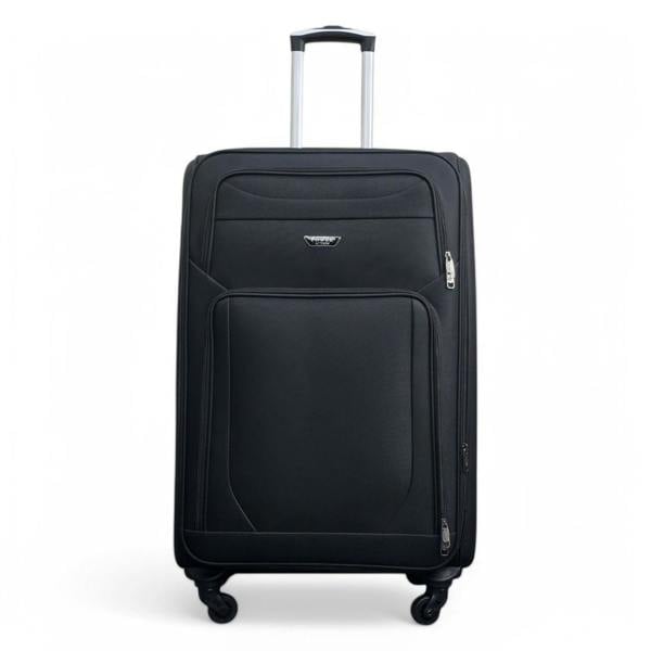 Infinity Luggage Soft Shell Lightweight Nylon Suitcase Set 4 Wheel Travel Case Holiday Bags