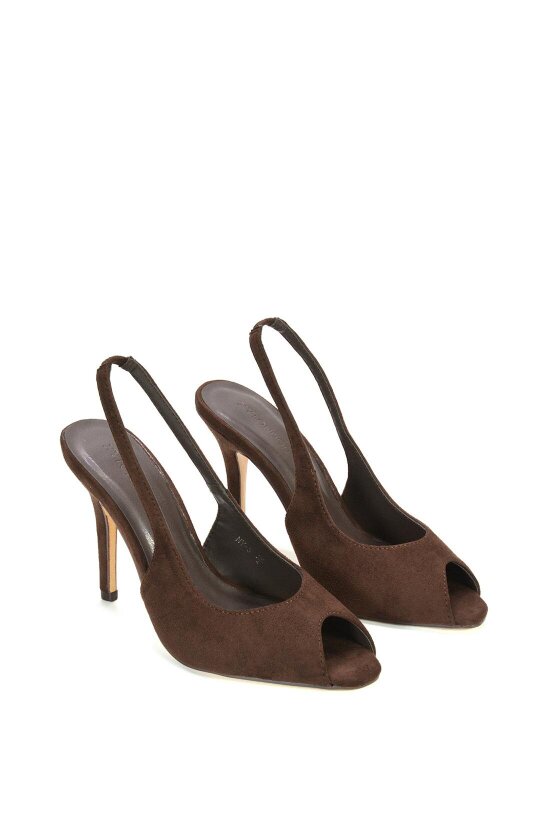 XY LONDON Stiletto High Heel Slingback Peep Toe Court Shoes