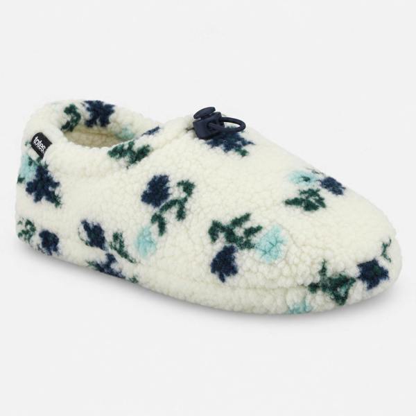 Totes TOASTIES Floral Full Slippers Full Slippers   in  White