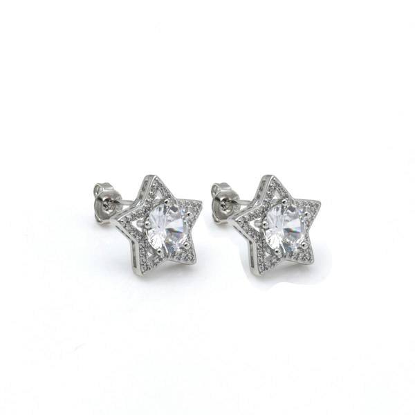Say It With Star Halo Earrings - Silver